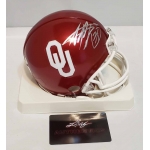 Adrian Peterson signed Oklahoma Sooners mini helmet Leaf Authenticated